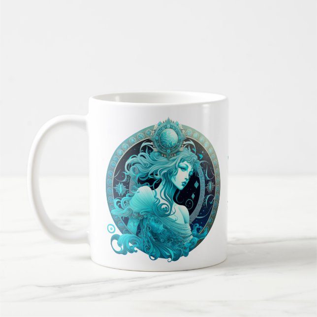 Custom Water color Zodiac - Aquarius Kaffeetasse (Links)