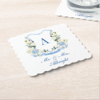 Custom Water Hydrangea Floral Wappen Hochzeit