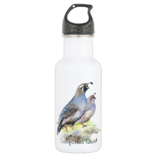 Custom Watercolor California Quartier Vögel Trinkflasche