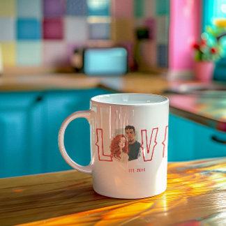 Custom Watercolor Couple Portrait Love Kaffeetasse