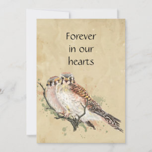 Custom Watercolor Kestrel Bird Art Memorandum Einladung