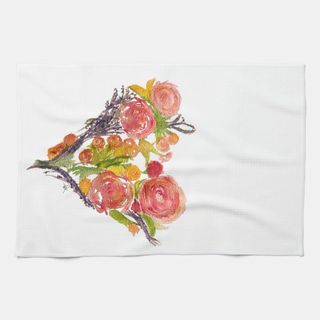Custom Watercolor Kitchen Towels Geschirrtuch (Horizontal)