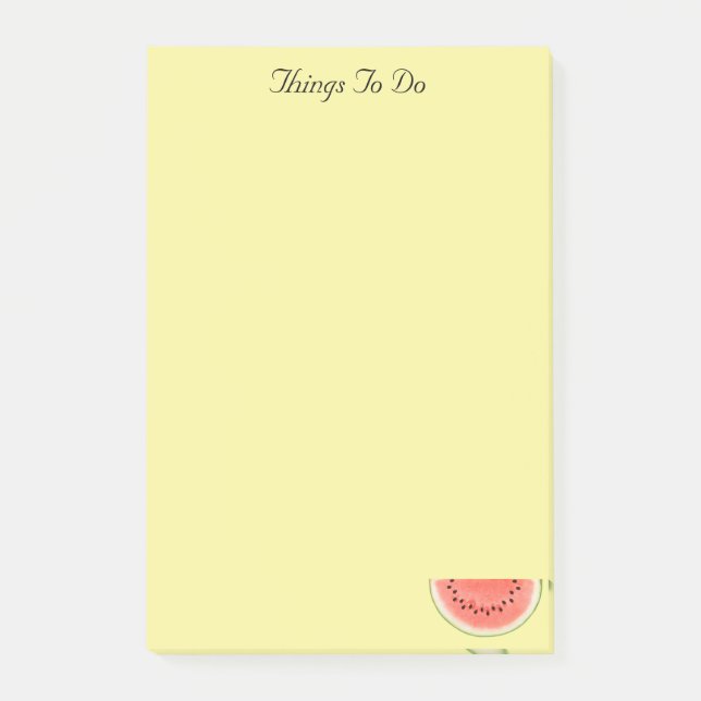 Custom Watermelon Fruit on Yellow Post it Notes Post-it Klebezettel (Vorderseite)