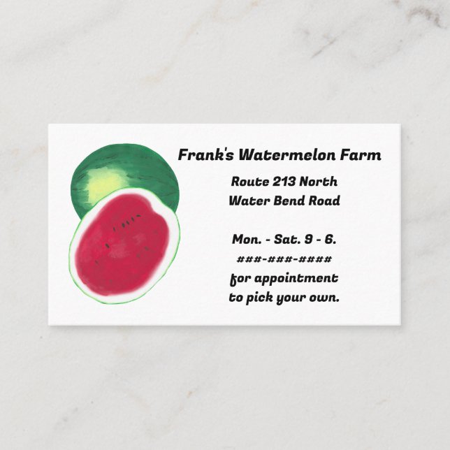 Custom Watermelone Business Cards Visitenkarte (Vorderseite)