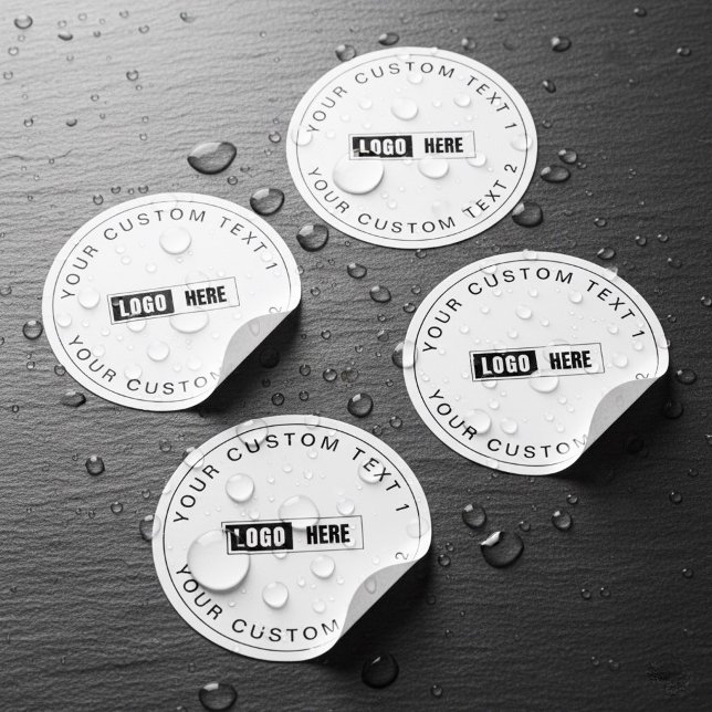 Custom Waterproof Company Stickers with Logo Text Etiketten (minimalist black and white labels, custom clear waterproof logo stickers)