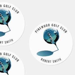 Custom Waterproof Golf Club Name Round Etiketten