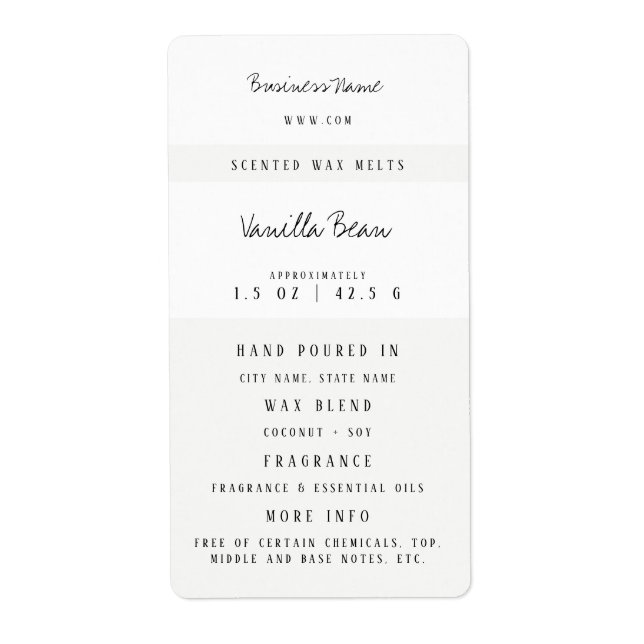 Custom Wax Melt Labels (Vorne)