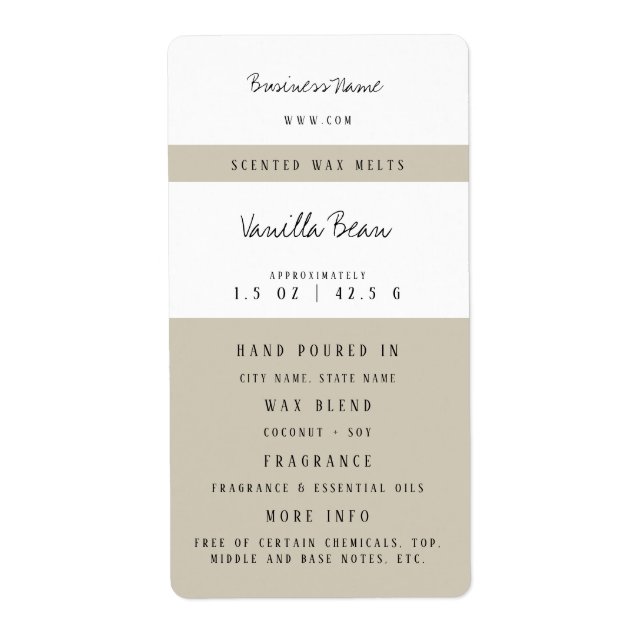 Custom Wax Melt Labels (Vorne)