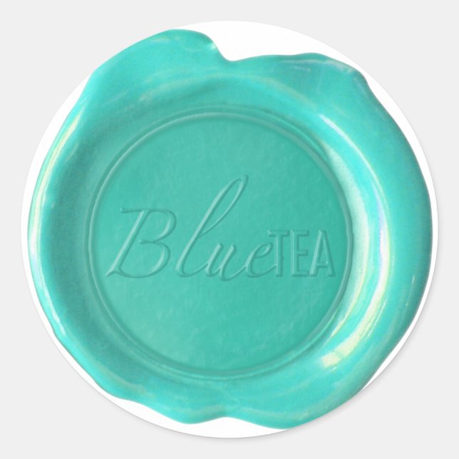 CUSTOM WAX SIEGEL - Szandra - Powder Blue Logo Runder Aufkleber (Vorderseite)