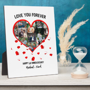 Custom Wedding Anniversary Heart Foto Collage Fotoplatte