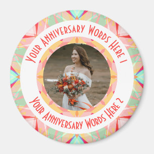 Custom Wedding Anniversary Rosa Foto Gruß Magnet