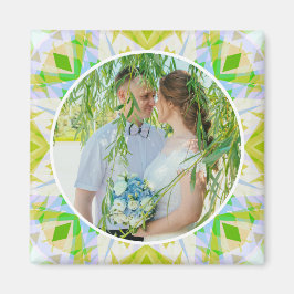 Custom Wedding Anniversary Spring Green Foto Magnet