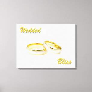 Custom Wedding Bliss Rings Wrapped Canvas Leinwanddruck