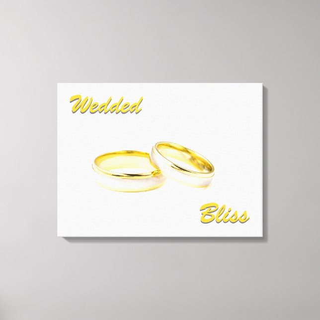 Custom Wedding Bliss Rings Wrapped Canvas Leinwanddruck (Vorderseite)