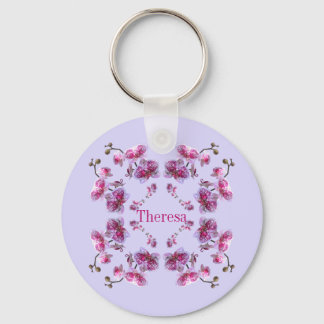 Custom Wedding Bridesmaid Gift Name Orchids Schlüsselanhänger