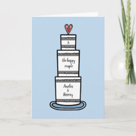 Custom Wedding Cake Illustration Wedding Card Karte