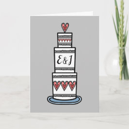 Custom Wedding Cake Illustration Wedding Card Karte