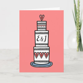 Custom Wedding Cake Illustration Wedding Card Karte