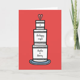 Custom Wedding Cake Illustration Wedding Card Karte