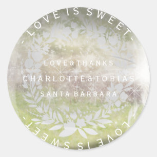 Custom Wedding dank Mint Green Glass Runder Aufkleber