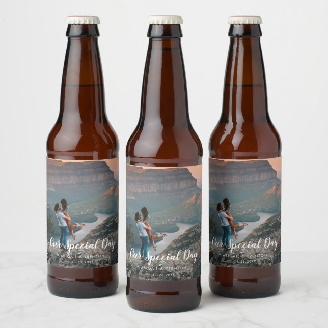 Custom Wedding Day Foto Bierflaschenetikett (Flaschen)