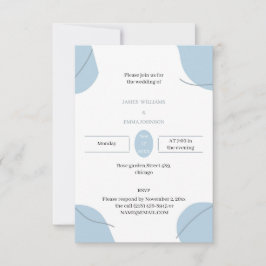 Custom Wedding Elegant Blue Einladung