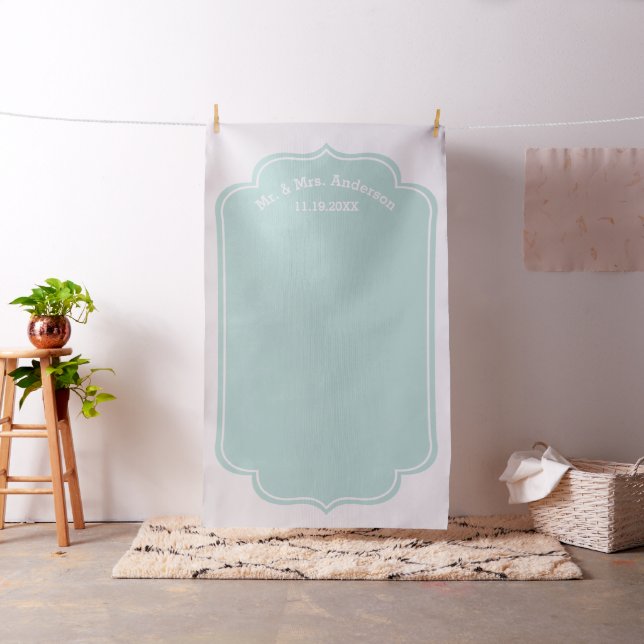 Custom Wedding Foto Backdrop - Mr. & Mrs. Mint Stoff (Beispiel)