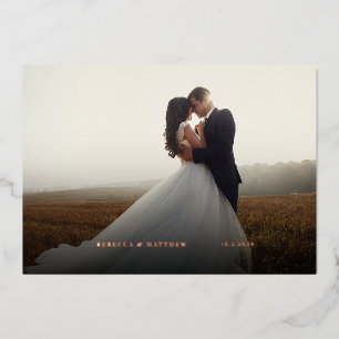 Custom Wedding Foto Dankeschön Card Folieneinladung
