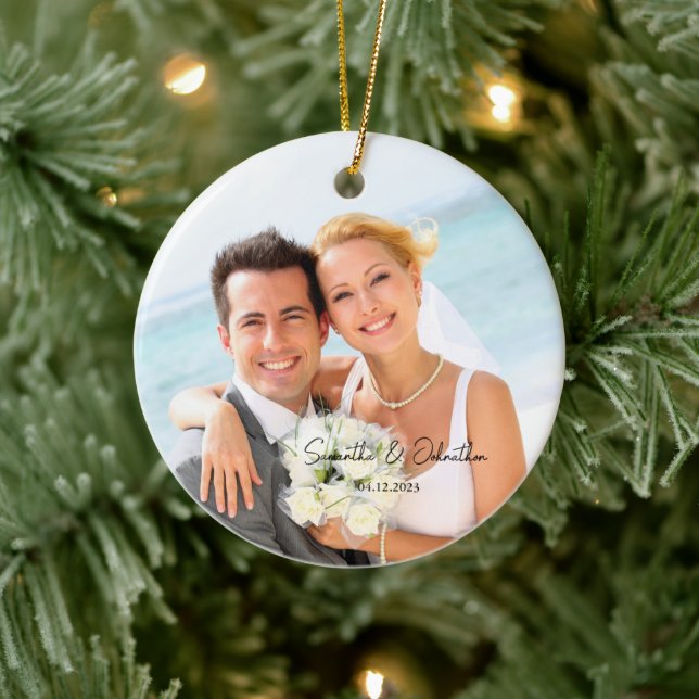 Custom Wedding Foto Keramik Ornament (Baum)