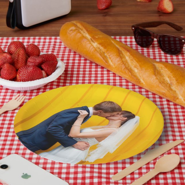Custom Wedding Foto Pappteller (Picknick)