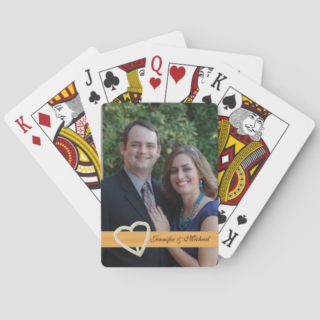 Custom Wedding Foto Playing Cards Spielkarten (Rückseite)