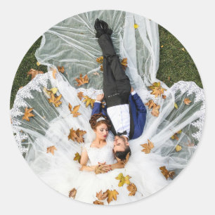 Custom Wedding Foto Runder Aufkleber