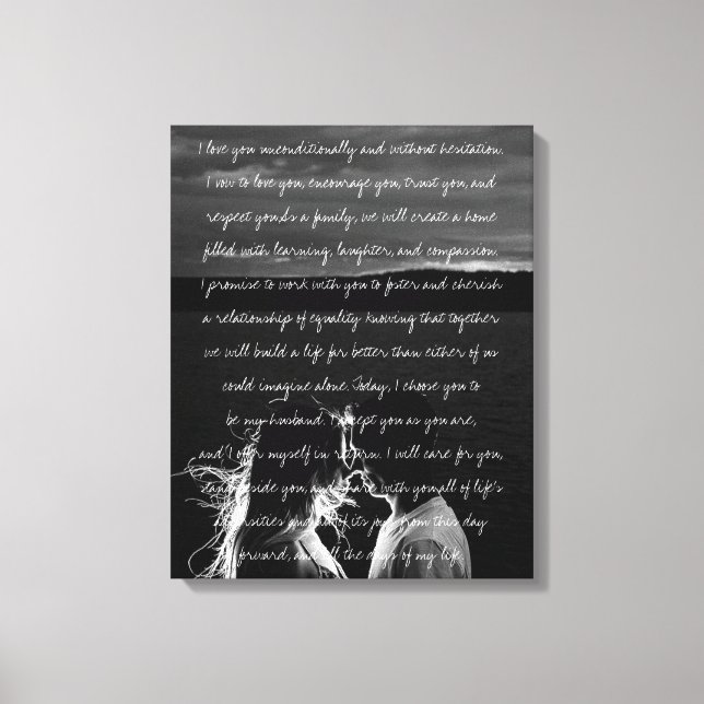 Custom Wedding Foto & Vows Canvas drucken Leinwanddruck (Vorderseite)