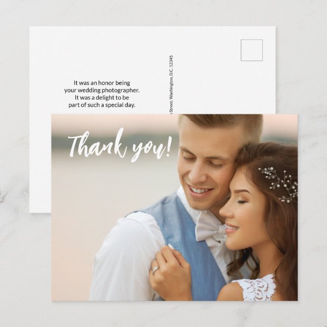 Custom Wedding Fotograf Kein Logo Foto Postcard Postkarte (Vorne/Hinten)