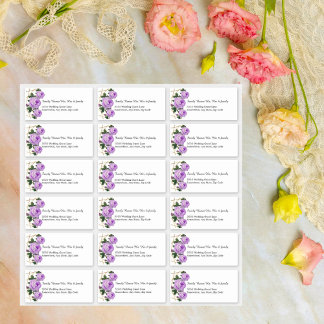 Custom Wedding Guest Address Labels Lila floral