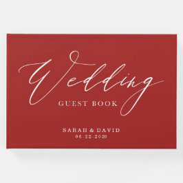 Custom Wedding Guest Book mit Extravagantem Script Gästebuch