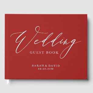 Custom Wedding Guest Book mit Extravagantem Script Gästebuch