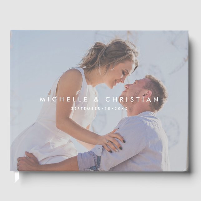 Custom Wedding Guest Book mit Foto Gästebuch (Vorderseite)