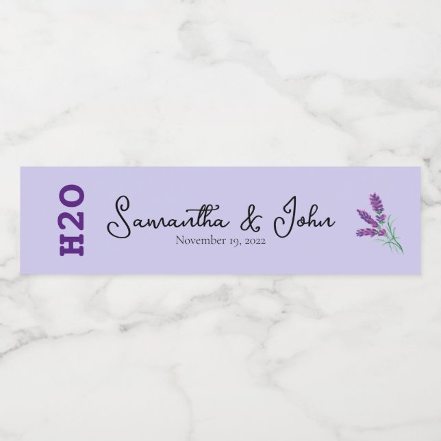 Custom Wedding Guest Personal Water Flasche Label (Einzelnes Label)