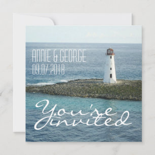 Custom Wedding Invitation New England Beach 1 Einladung