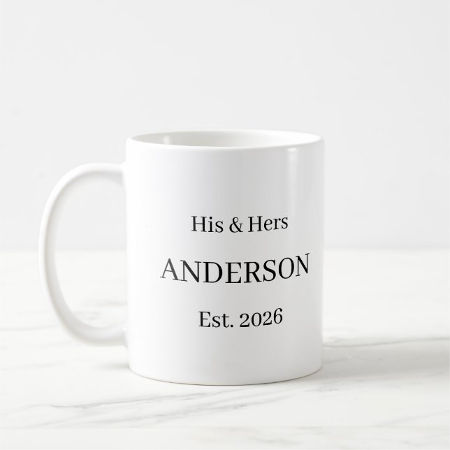 Custom Wedding Last Name Coffee Gift Kaffeetasse (Links)