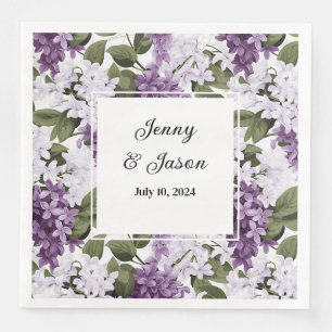 Custom Wedding Lilacs Paper Napkins Serviette