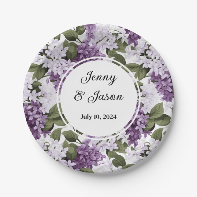 Custom Wedding Lilacs Paper Teller (Vorderseite)
