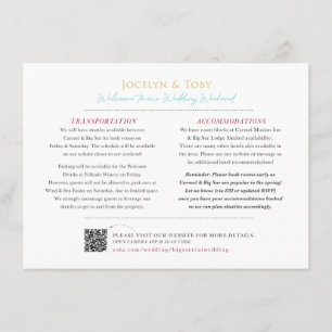 Custom Wedding Map Enclosure Card: FOR JOCELYN Begleitkarte