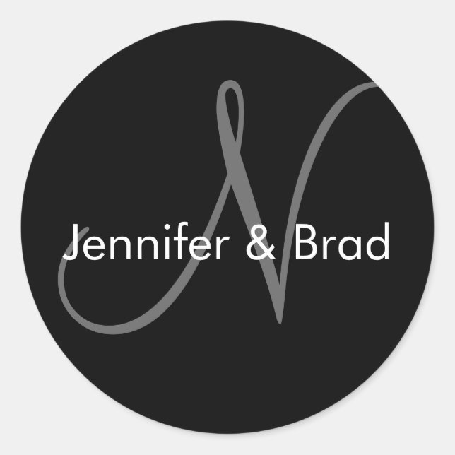 Custom Wedding Monogram Favor & Envelope Sticker (Vorderseite)