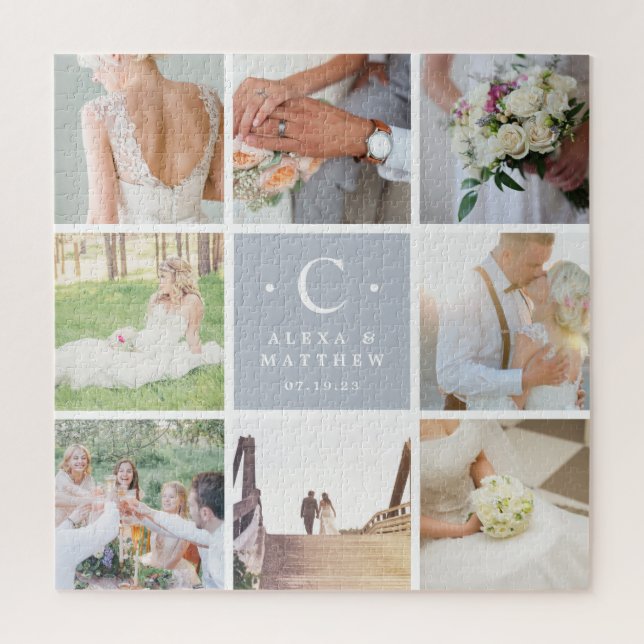 Custom Wedding Monogram Foto Collage (Vertikal)