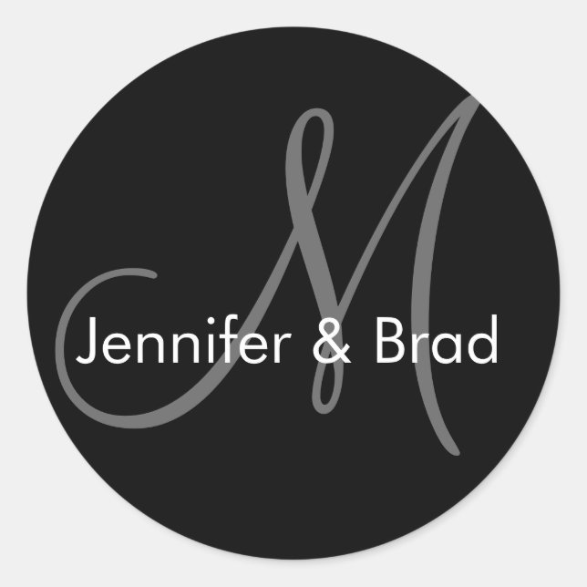 Custom Wedding Monogram Sticker (Vorderseite)