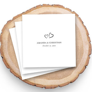 Custom Wedding Napkins mit elegantem Doppelherz Serviette