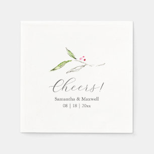 Custom Wedding Napkins Simple Botanical Serviette