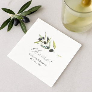 Custom Wedding Napkins Simple Olive Branch Serviette